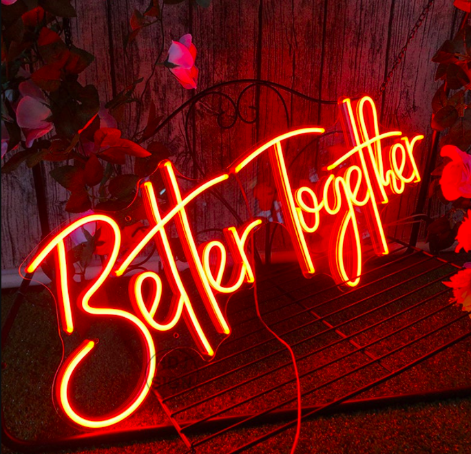 A bright neon light that reads better together