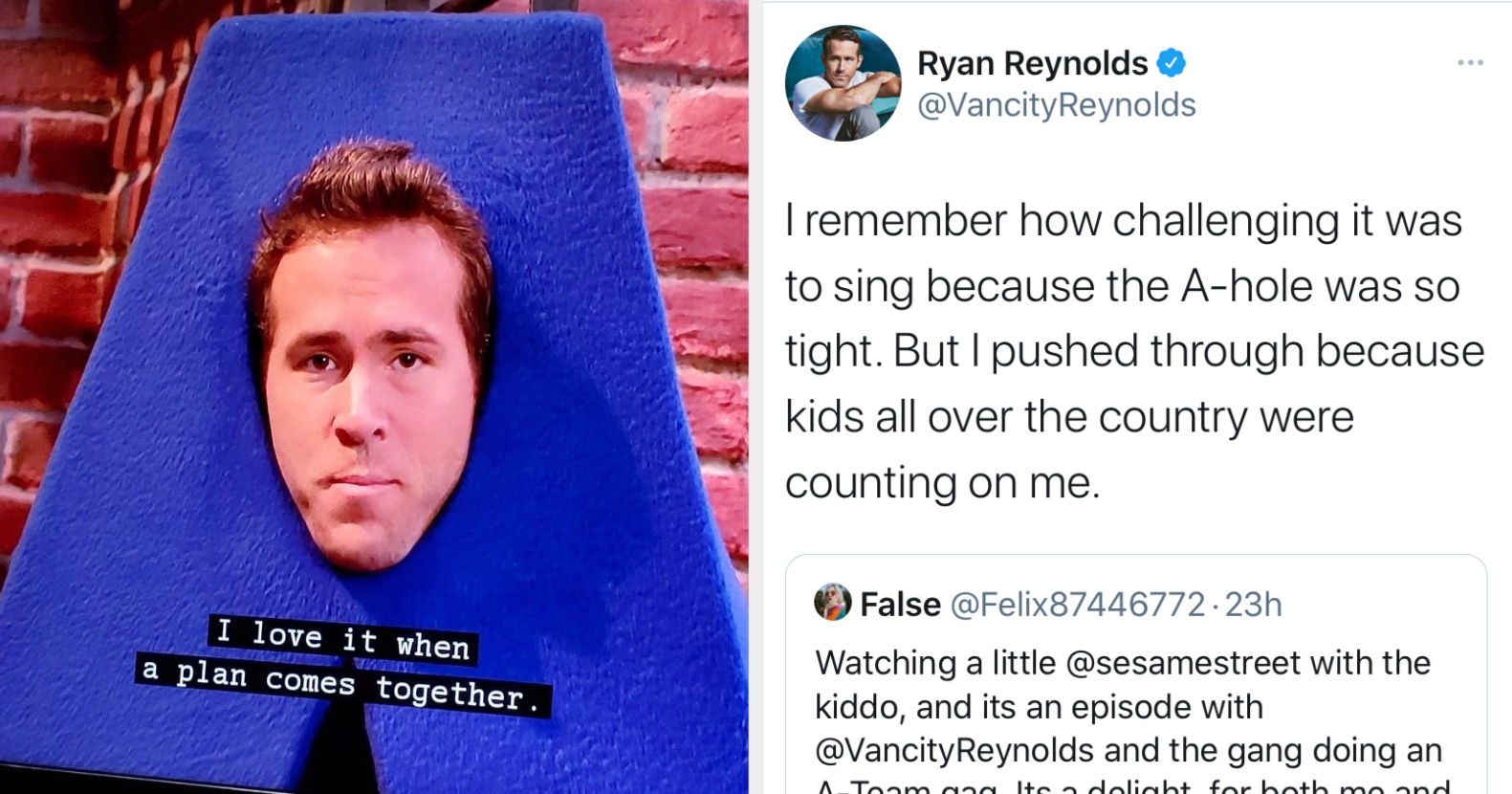 Ryan Reynolds Was On Sesame Street And Had A NSFW Tweet About It