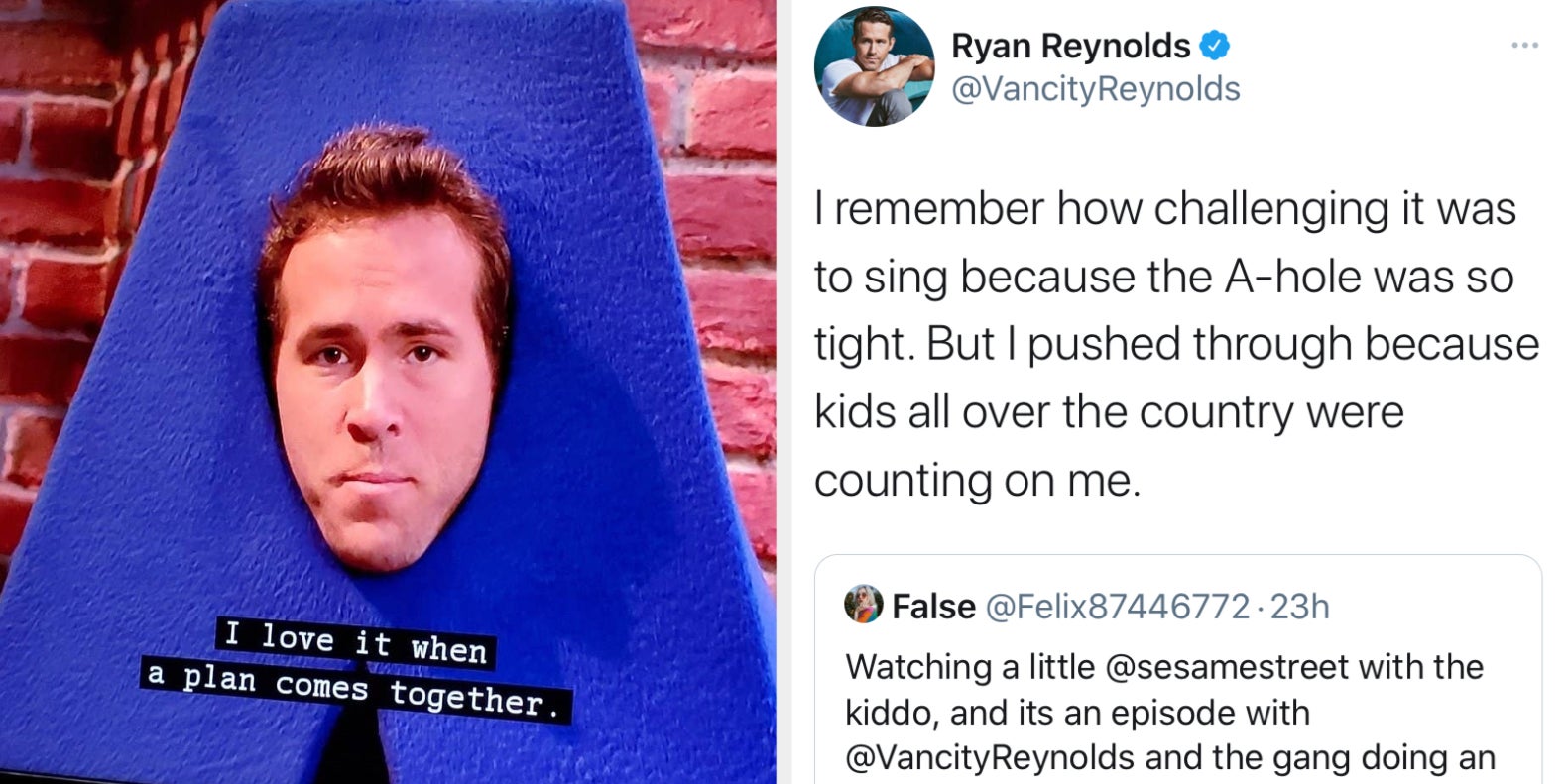 Ryan Reynolds Was On Sesame Street And Had A NSFW Tweet About It