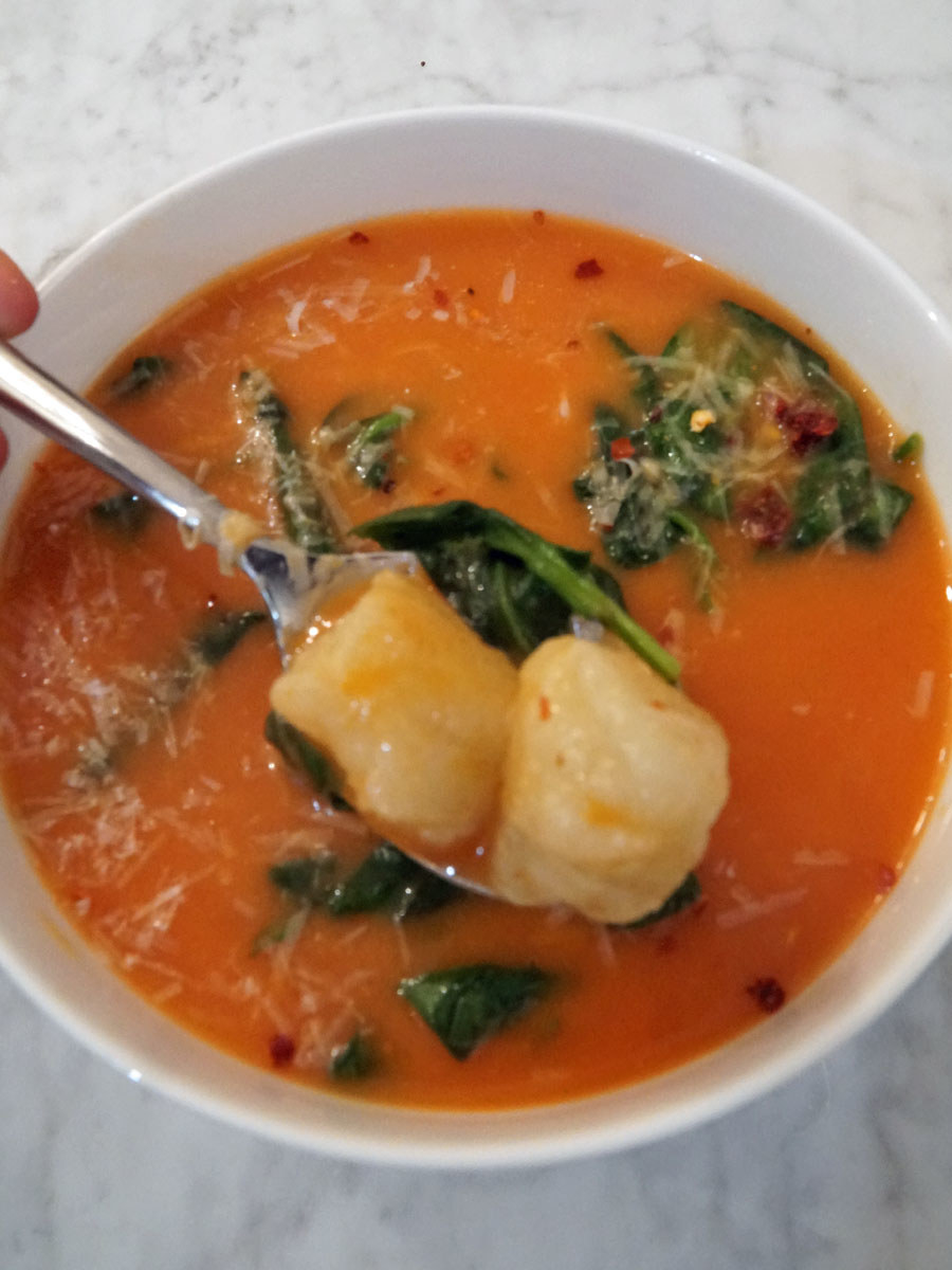 Bowl of Tomato Gnocchi Soup