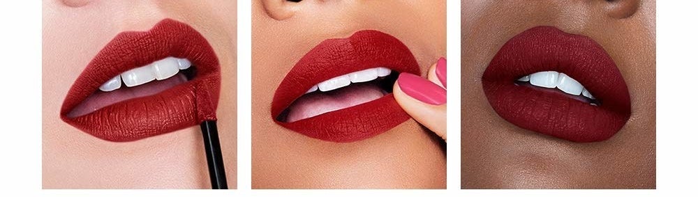 The lipstick on various skin tones.