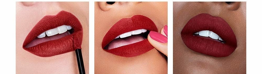 The lipstick on various skin tones.