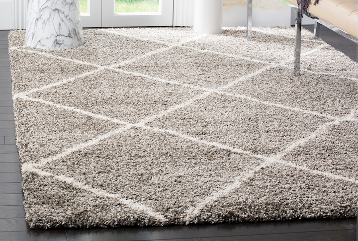A rug spread out across the room. 