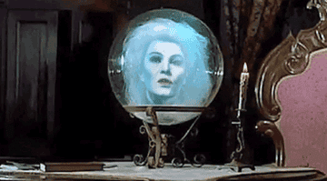 GIF of Madame Leota saying &quot;Call in the spirits, wherever they&#x27;re at&quot;