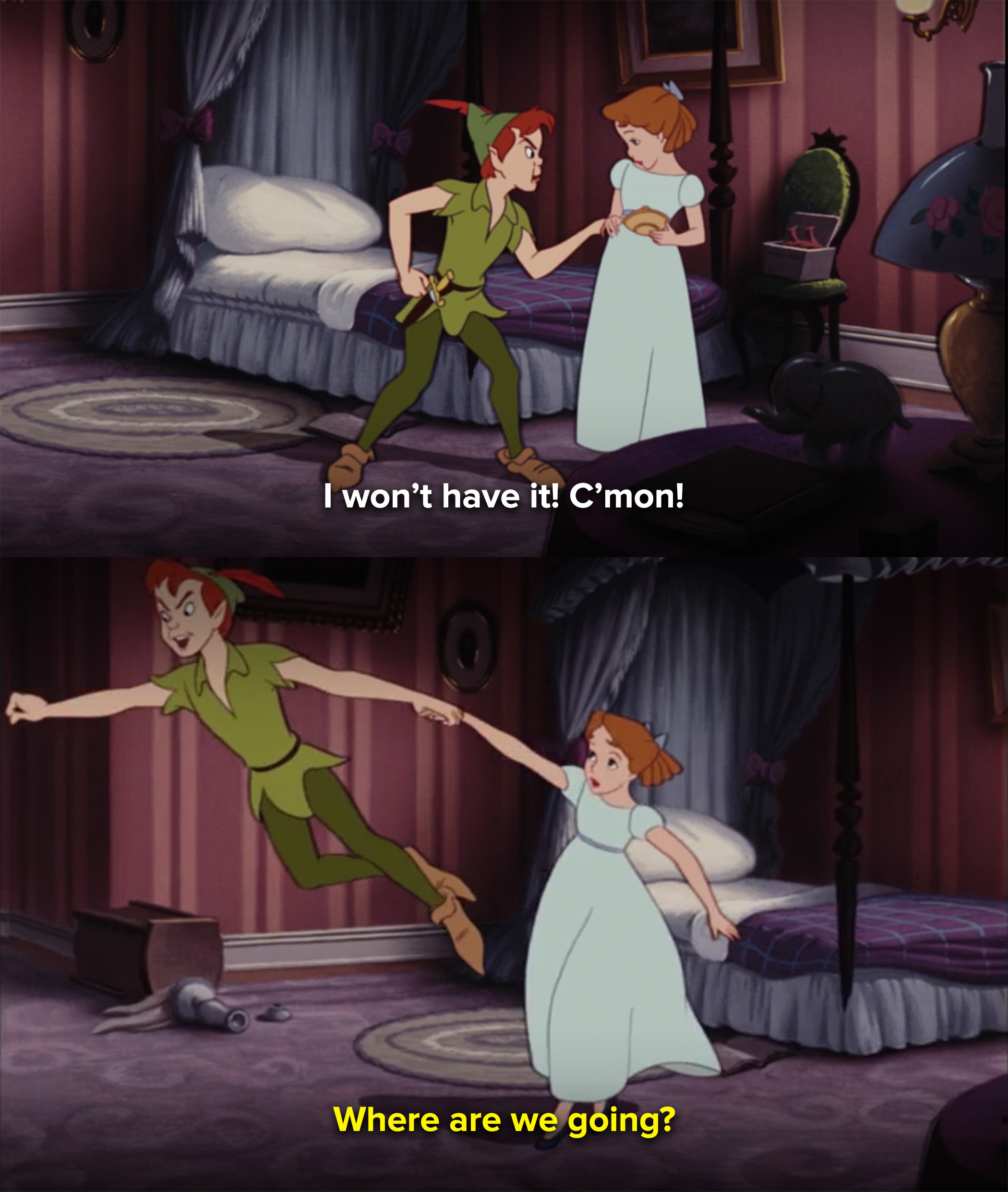 Peter Pan drags Wendy off to Neverland without asking