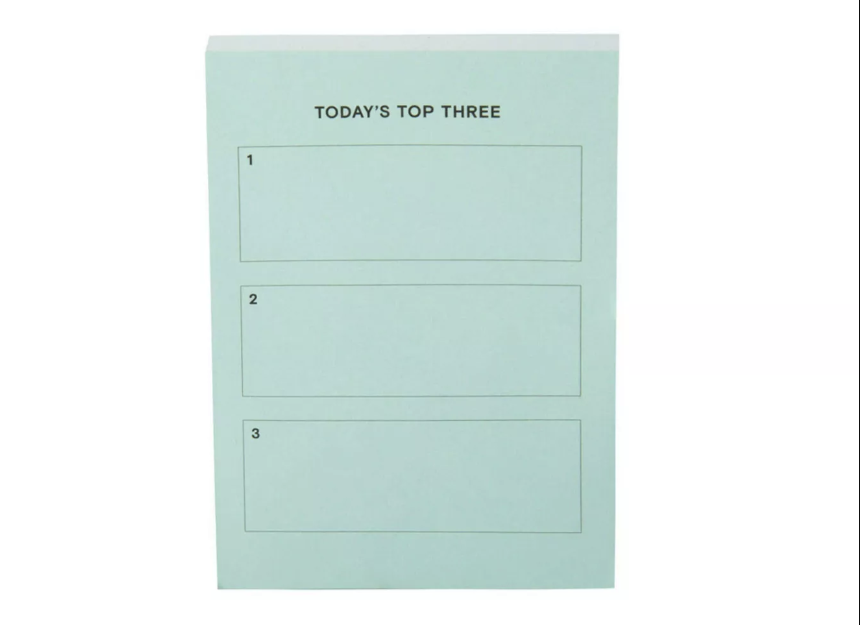 The turquoise planner with space to write &quot;today&#x27;s top three&quot;