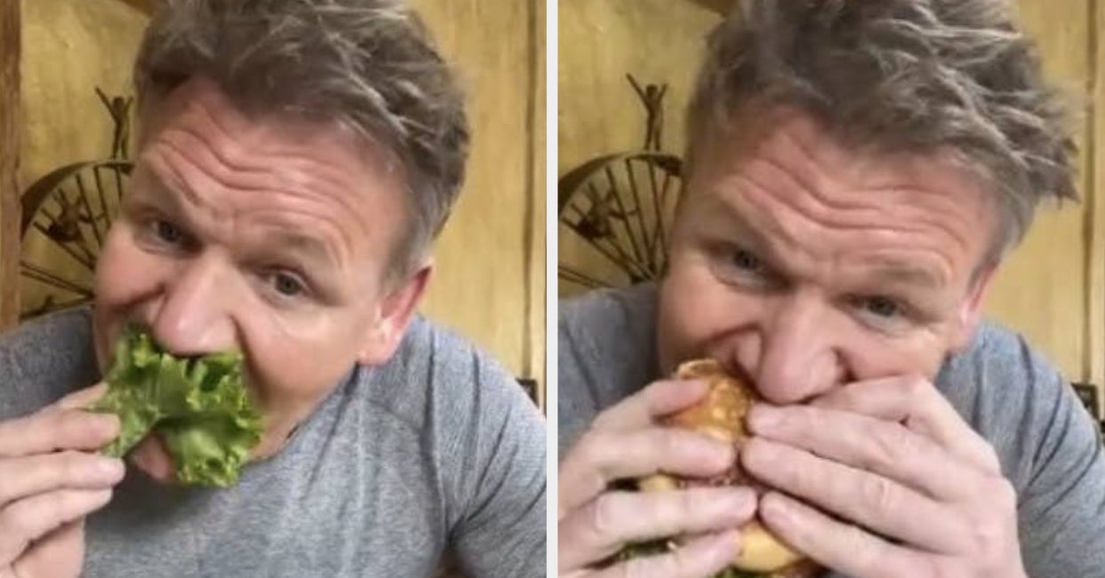 Gordon Ramsay just ate a hamburger to criticize vegetarians on TikTok