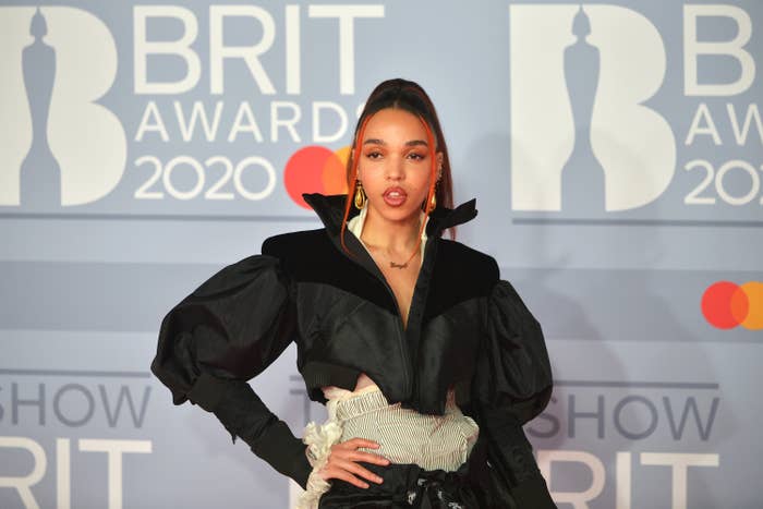FKA Twigs attends The BRIT Awards 2020 at The O2 Arena on February 18, 2020 in London, England