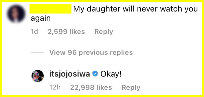 JoJo Siwa Responds To Homophobic Commenter After Coming Out