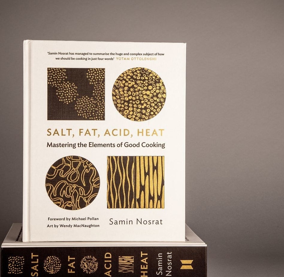 The cover of Salt Fat Acid Heat by Samin Nosrat 