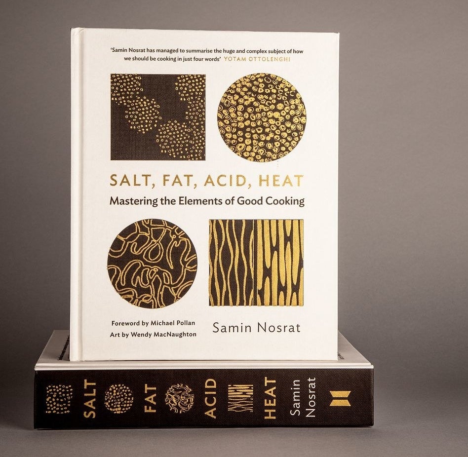 The cover of Salt Fat Acid Heat by Samin Nosrat 