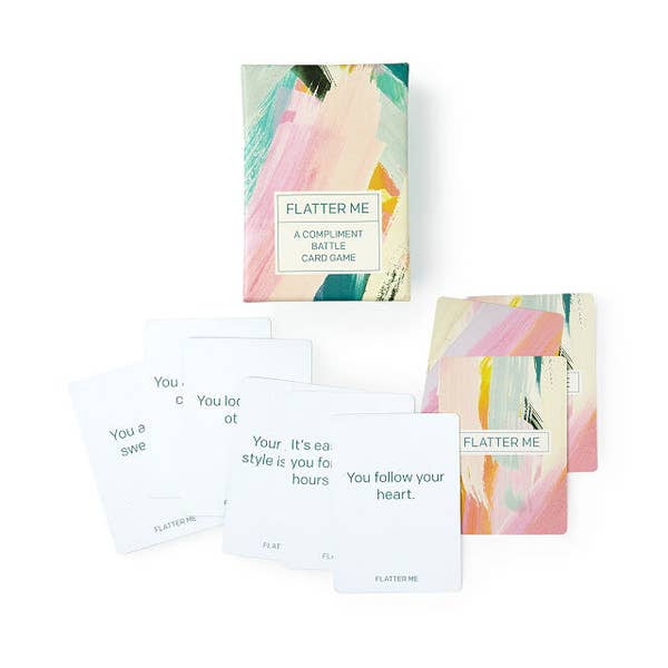 Flatter Me box and cards with various compliments