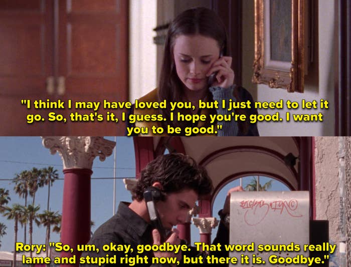 Alexis Bledel as Rory Gilmore and Milo Ventimiglia as Jess Mariano in the show &quot;Gilmore Girls.&quot;