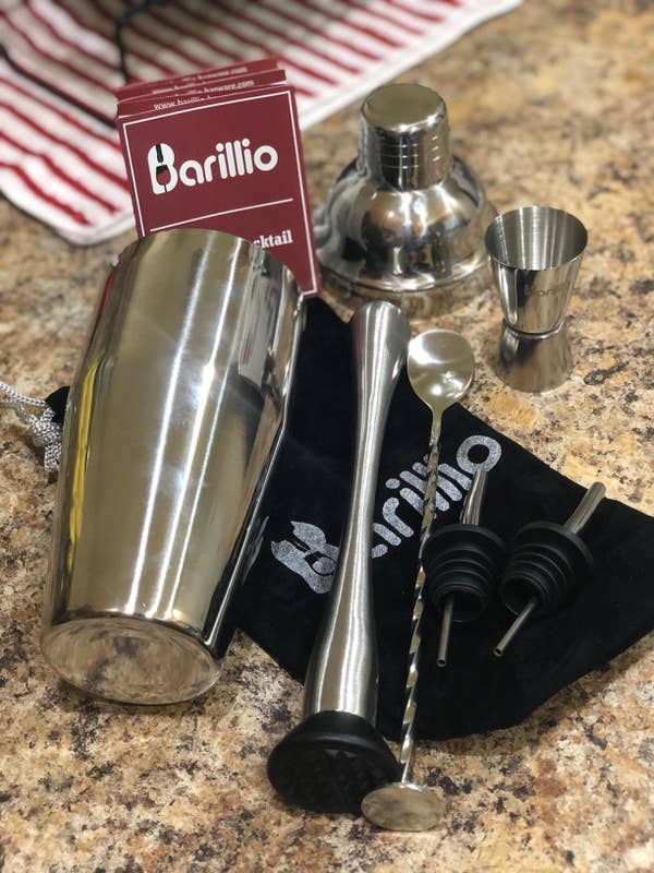 Contents of cocktail kit on countertop