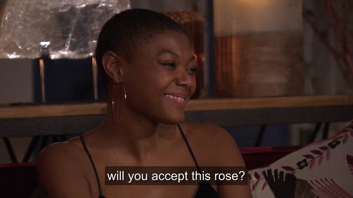 Matt James asking Chelsea if she will accept this rose