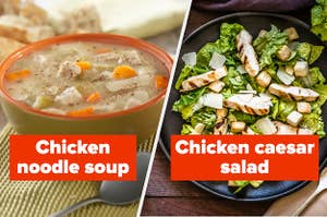 chicken noodle soup vs chicken caesar salad