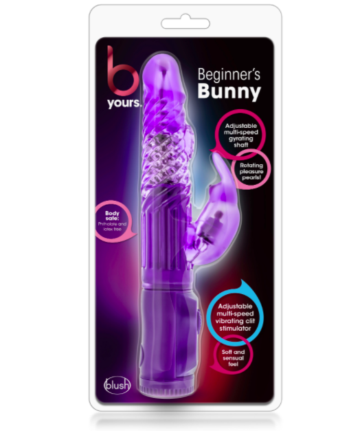 The purple rabbit in its packaging