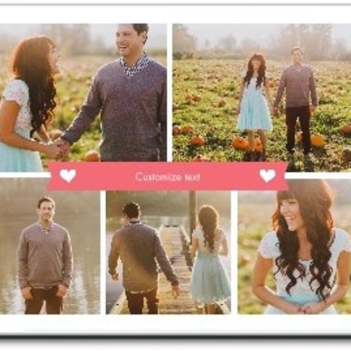 Page of love-themed photo book
