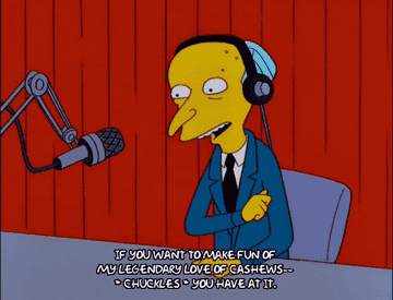 Simpsons character talks on the radio