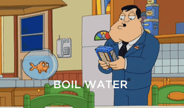 A man says Boil water? What am I a chemist?