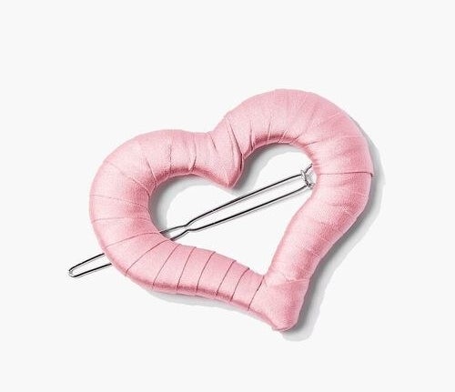 A pink heart hair clip