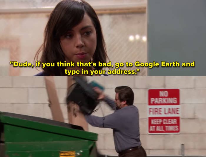 Aubrey Plaza as April Ludgate and Nick Offerman as Ron Swanson in the show &quot;Parks and Recreation.&quot;