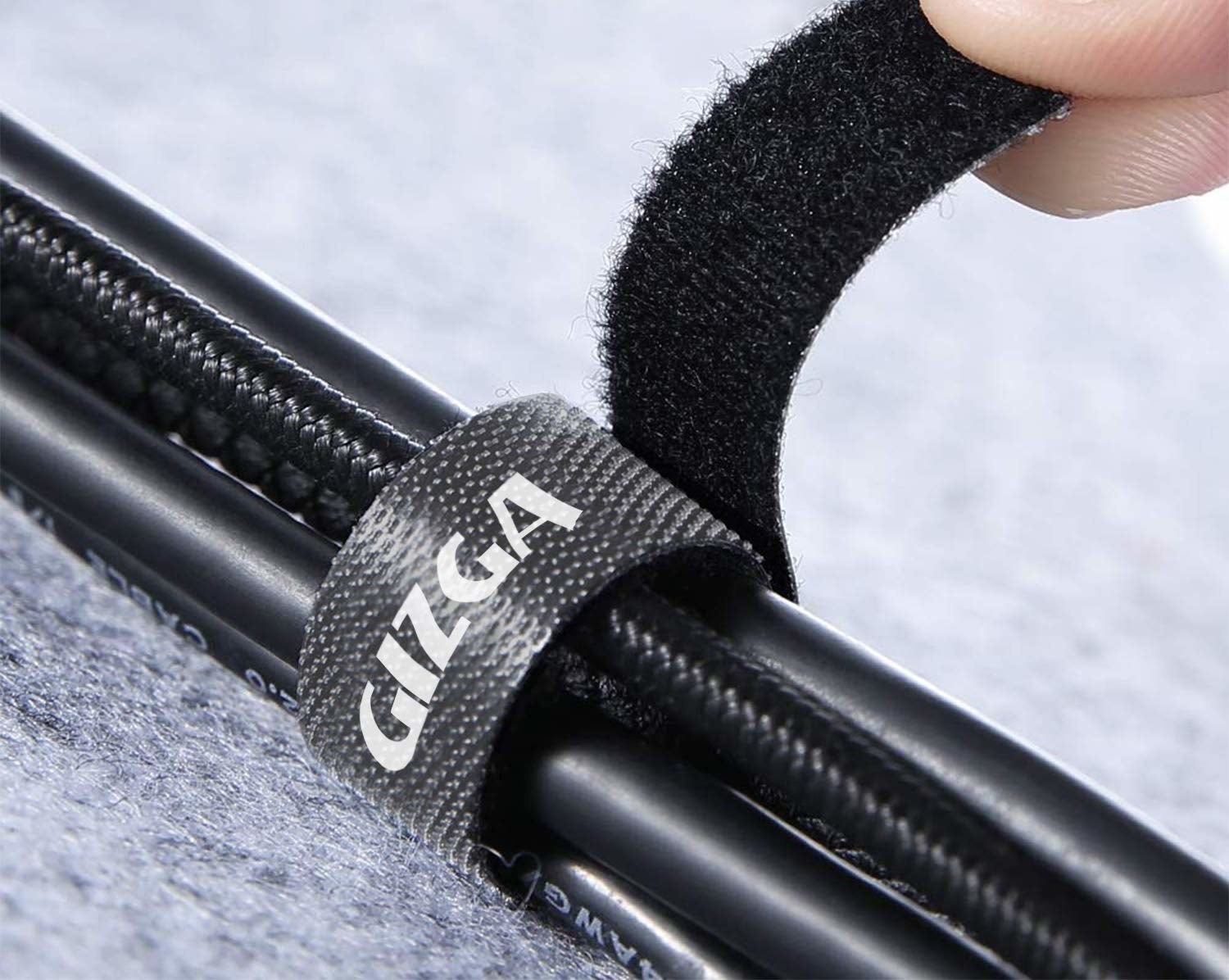 Black velcro cable ties.