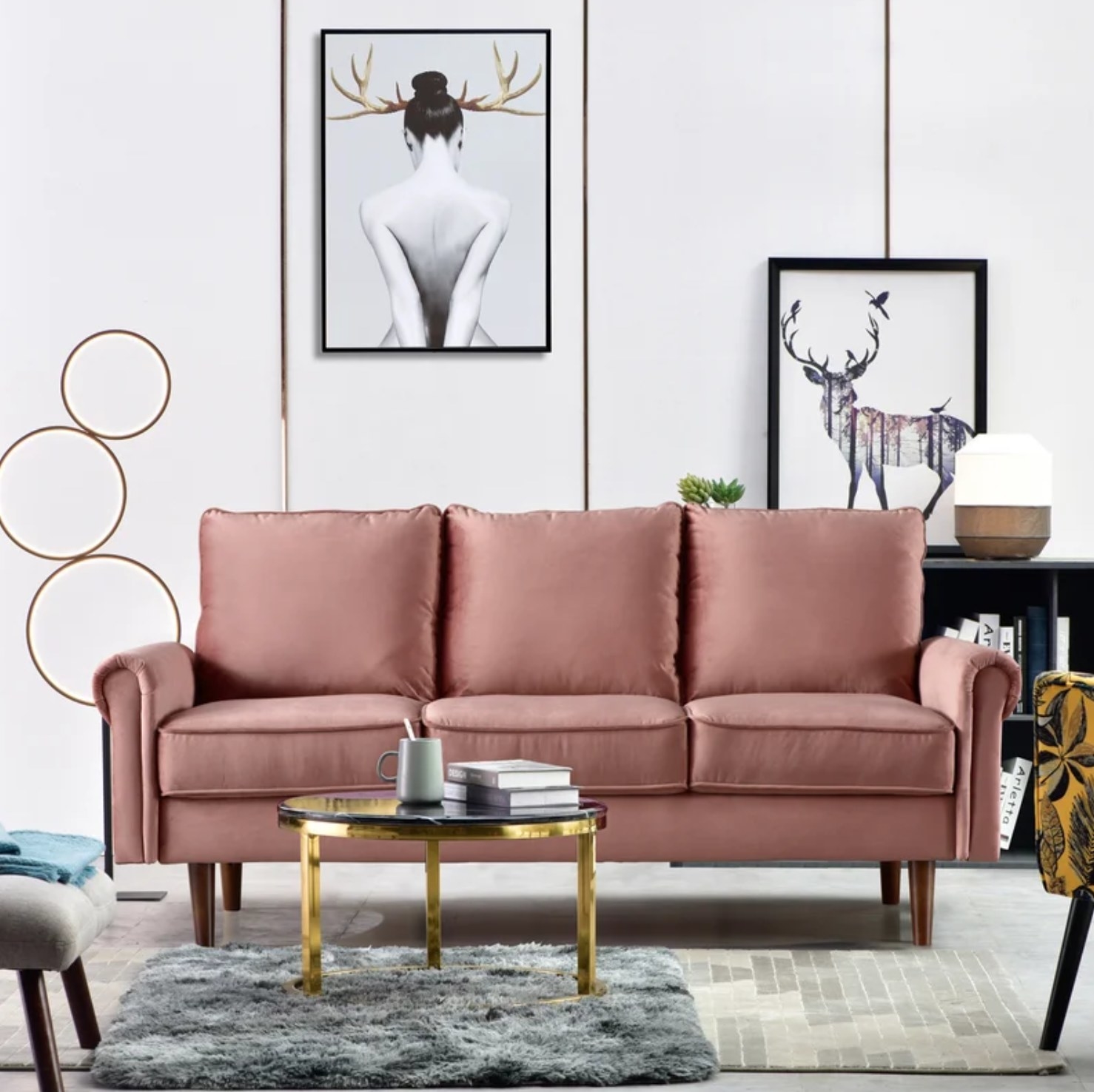 The pink sofa