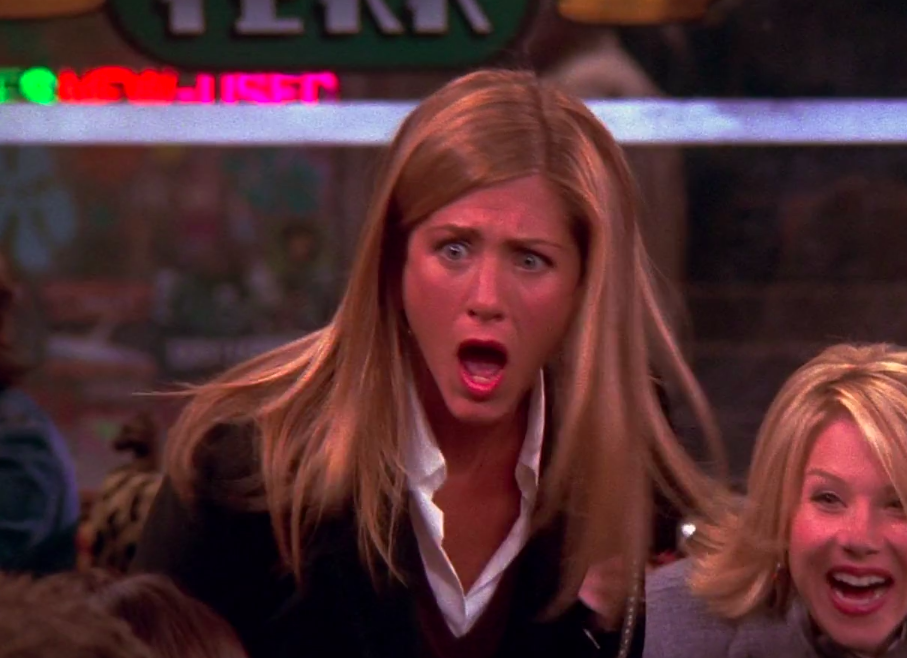 Rachel from &quot;Friends&quot; gasping angrily