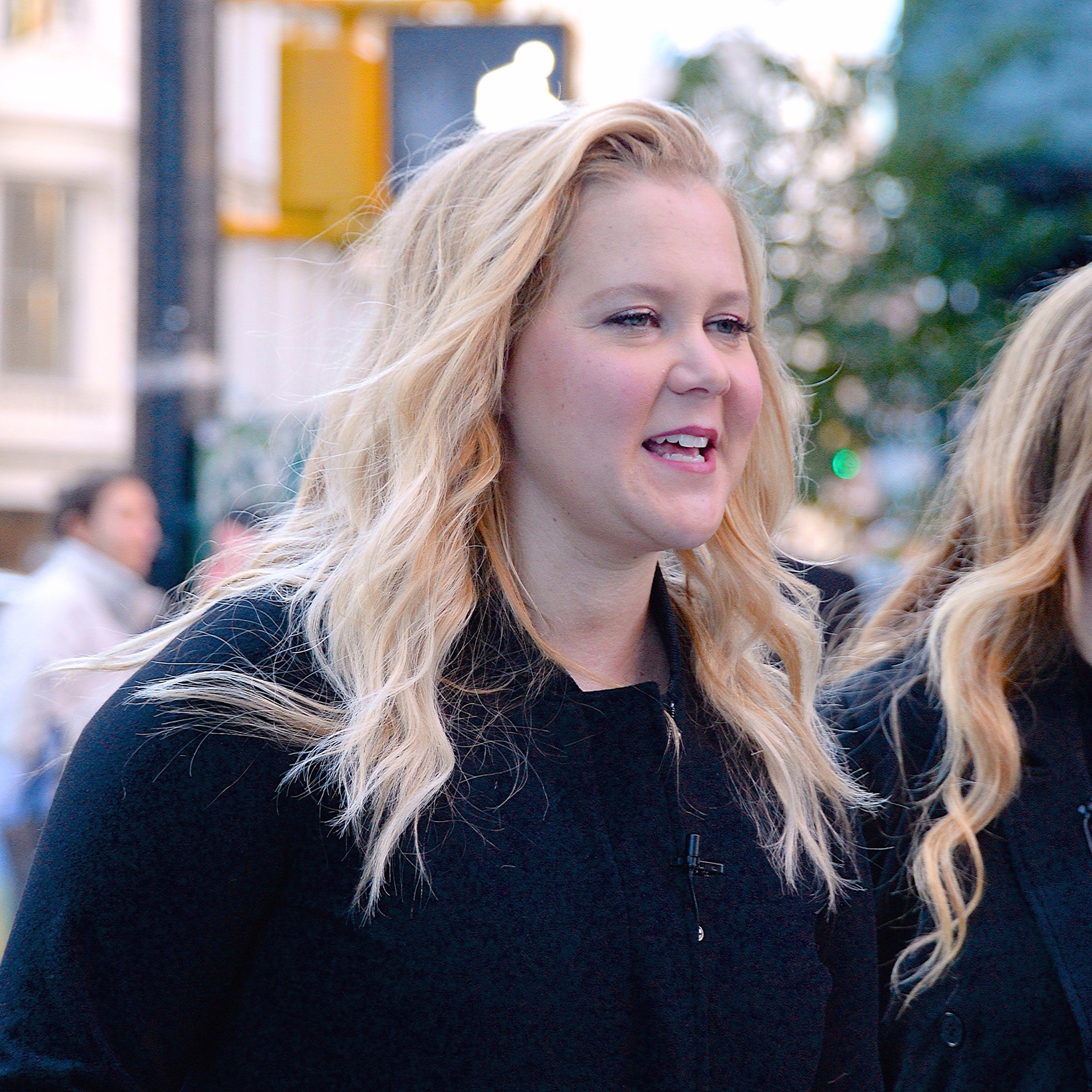 Amy Schumer seen while filming a commercial in New York City