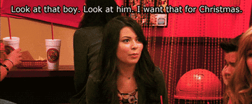 Miranda Cosgrove saying, &quot;Look at that boy. Look at him. I want that for Christmas&quot;