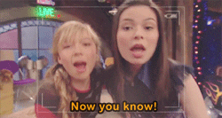 Sam and Carly saying, &quot;now you know&quot;
