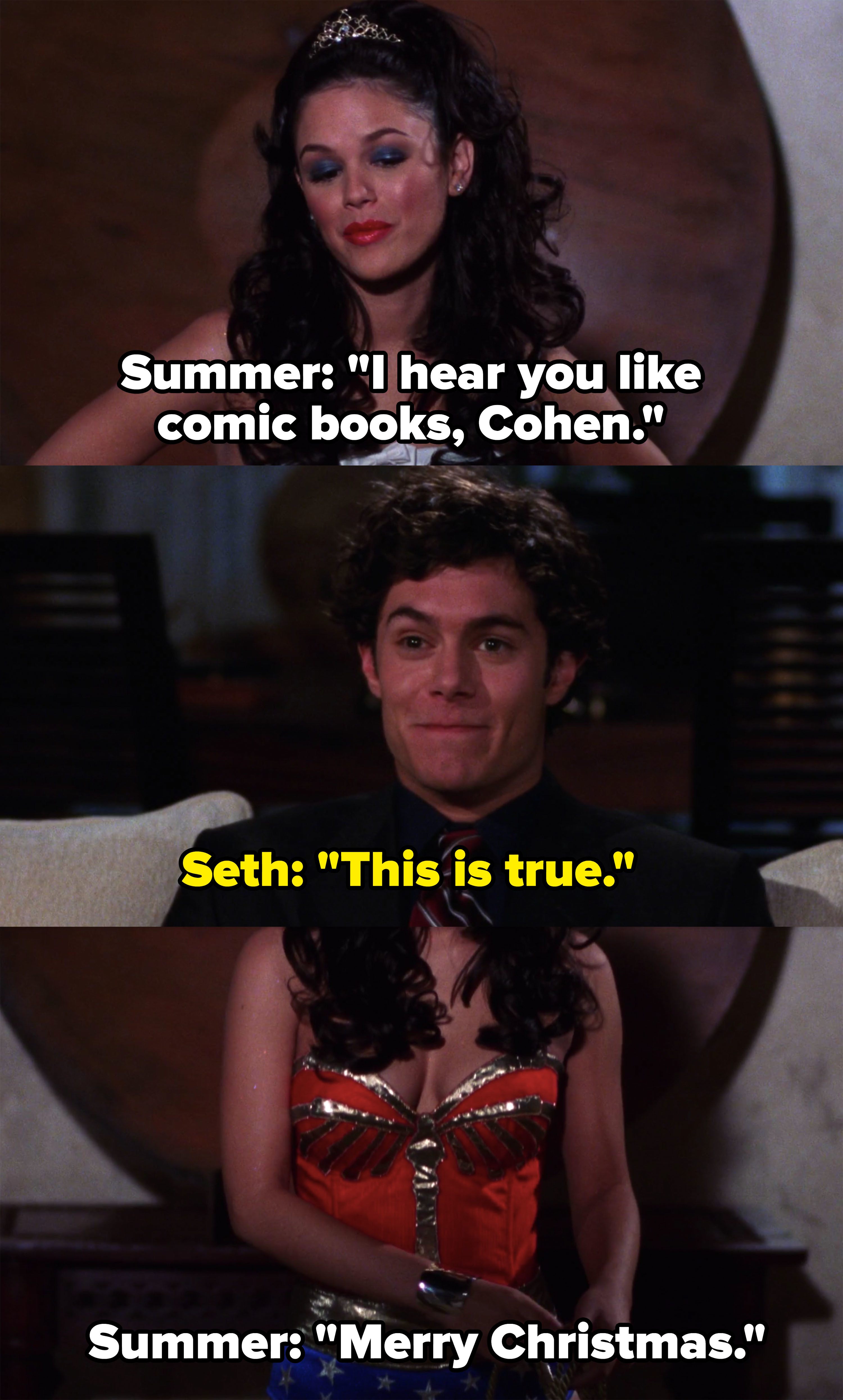 Summer strips down into Wonder Woman suit, &quot;I hear you like comic books Cohen&quot;