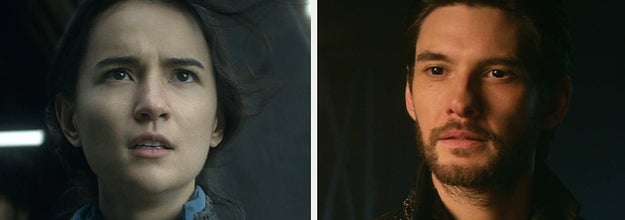 Jessie Mei Li and Ben Barnes as Alina and Kirigan in