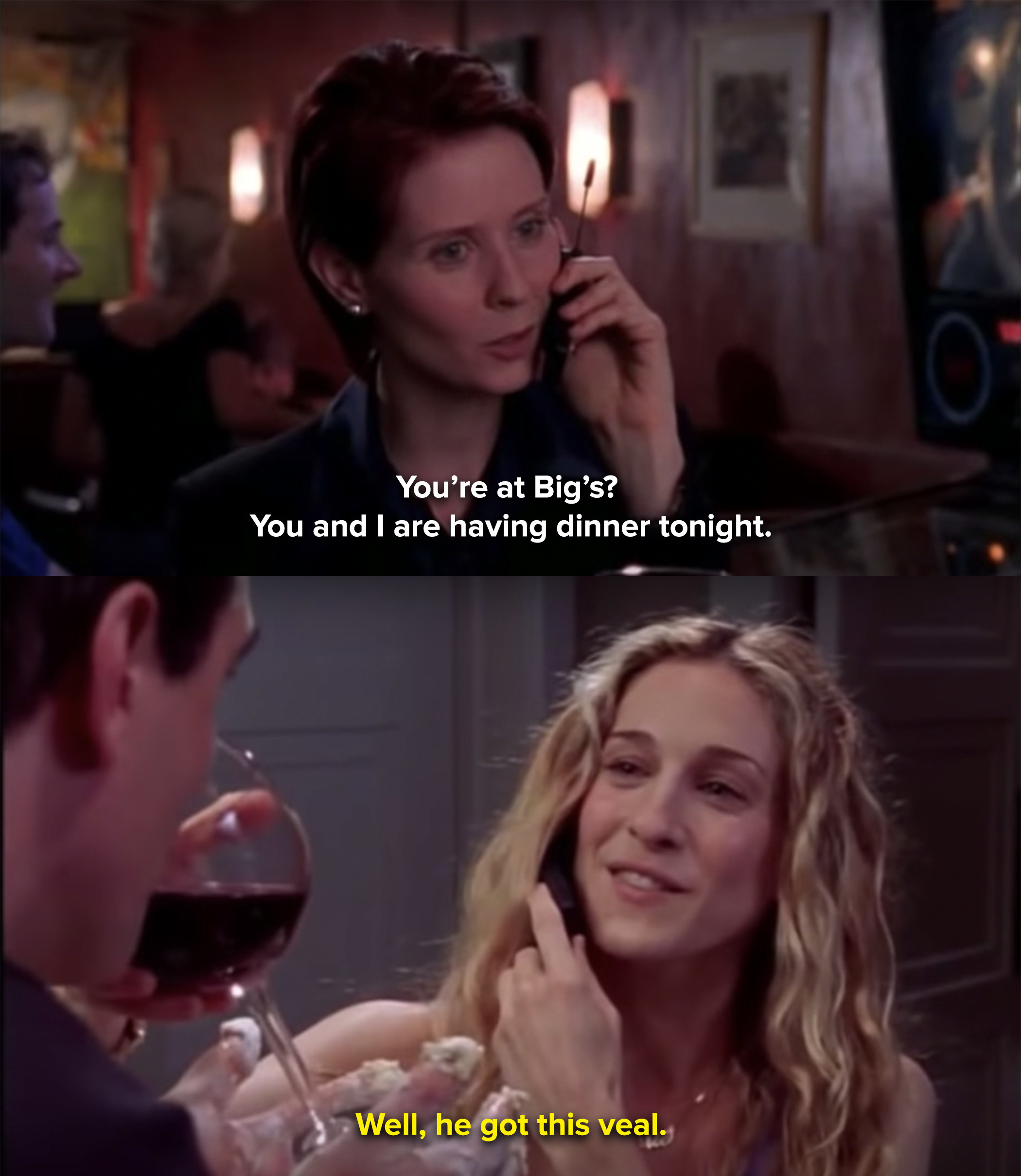 Carrie blows off her friend to eat veal with Mr Big
