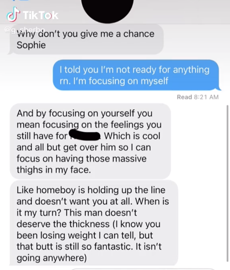 A guy saying another guy doesn&#x27;t deserve this girl&#x27;s &quot;thickness&quot;