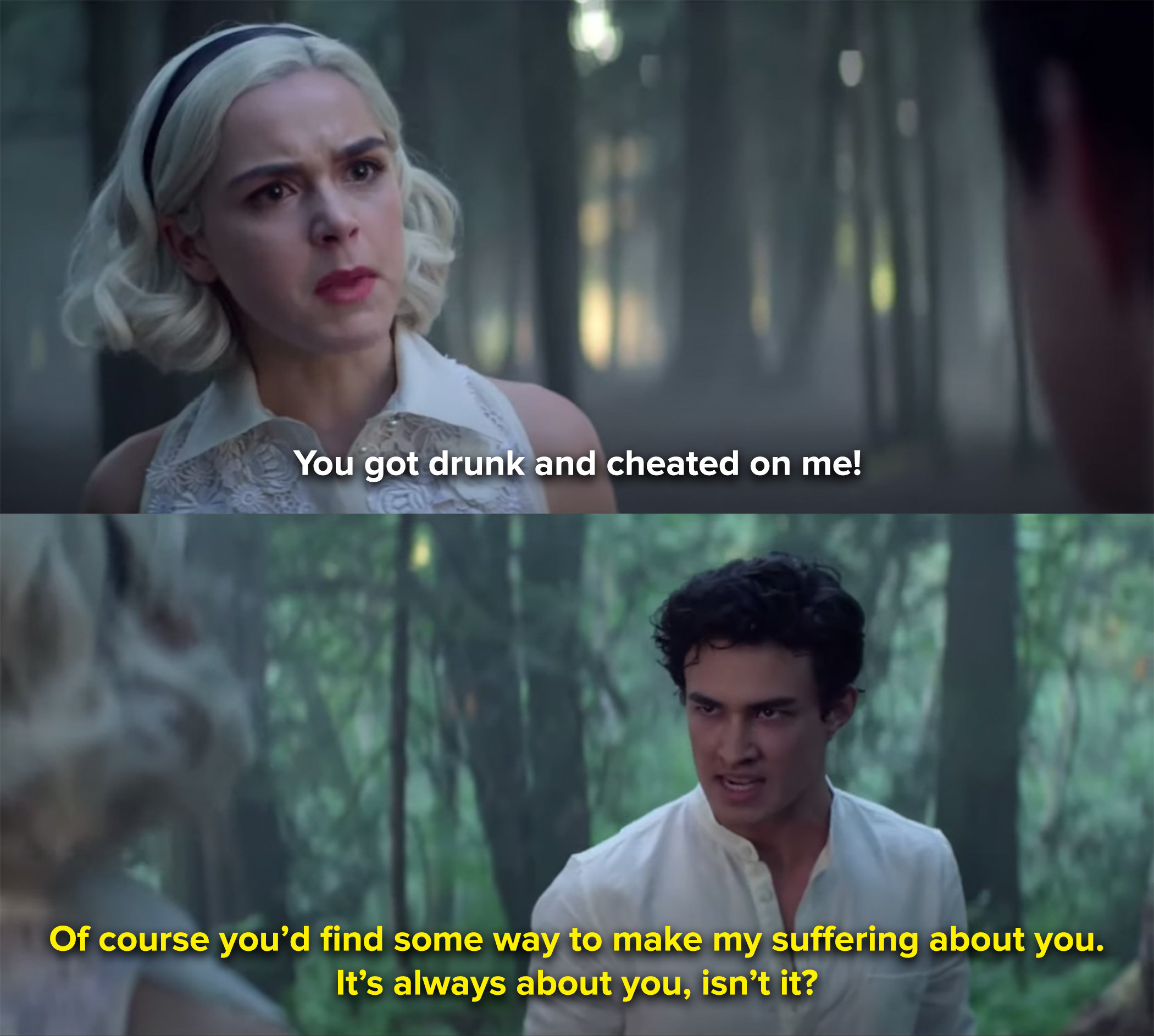 Nick isn't surprised Sabrina found a way to make his suffering about her