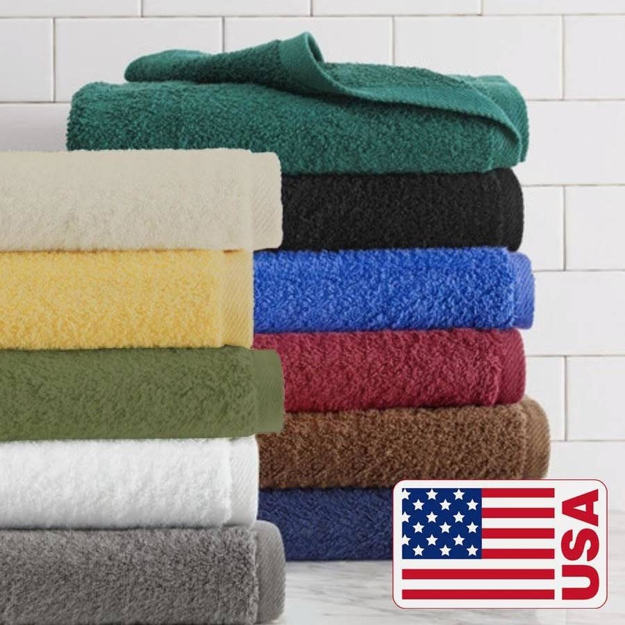 1888 Mills Durability Cotton Bath Towels, 24 x 48, White, Pack Of 60  Towels