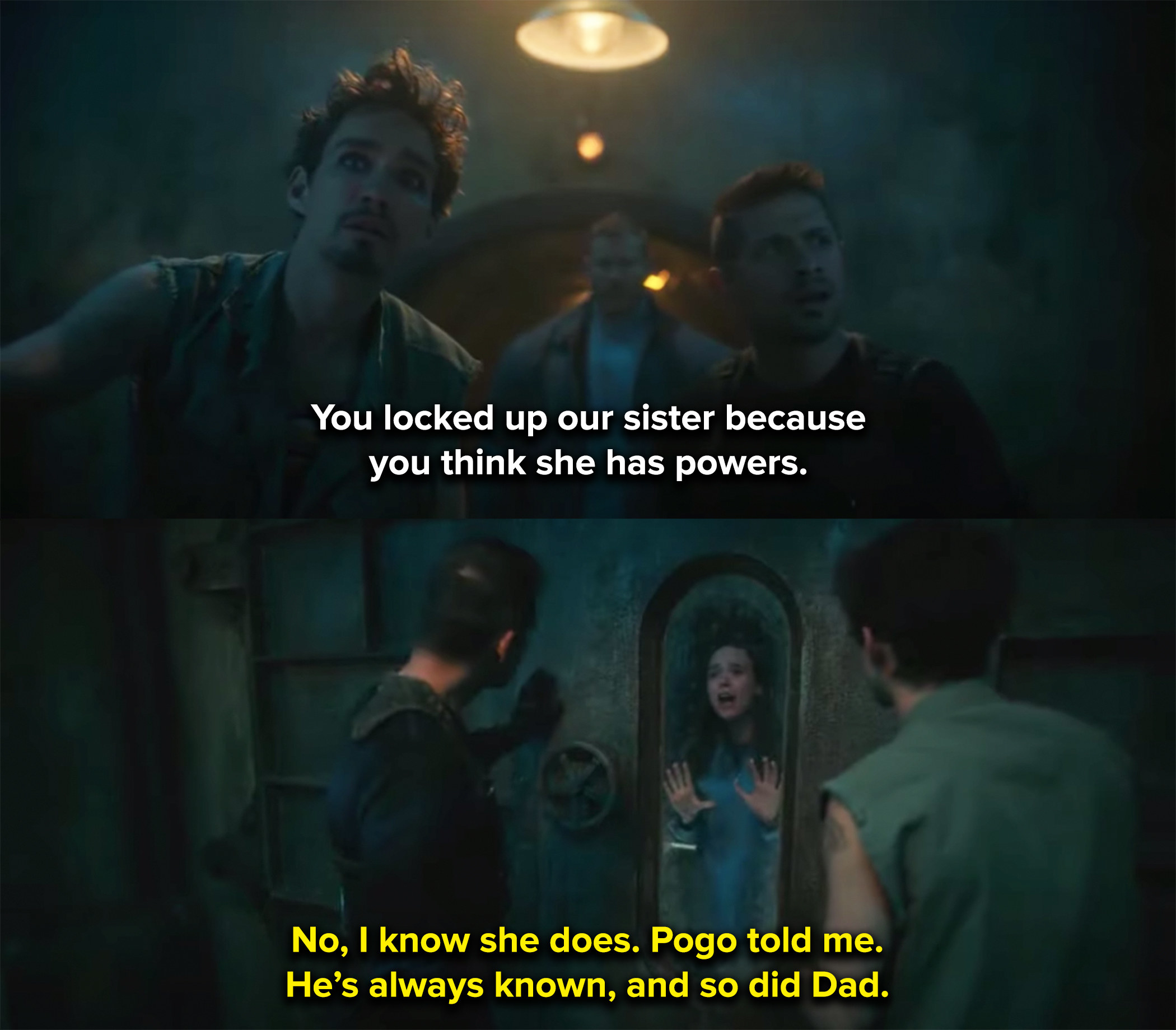 Luke locks up Vanya because he knows she has powers