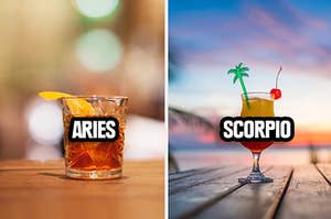 A variety of cocktails representing different zodiac signs