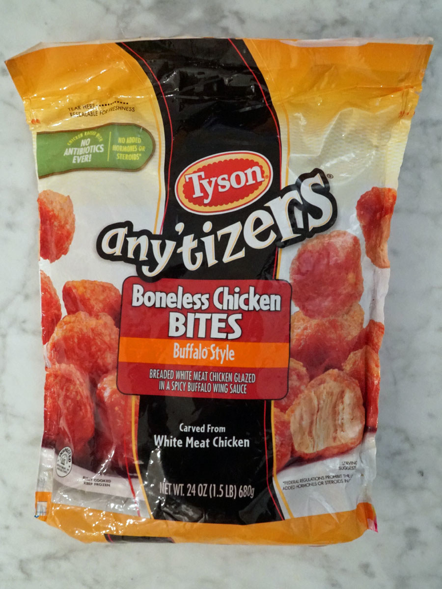 A bag of Tyson Any&#x27;tizers Boneless Buffalo-Style Chicken Bites