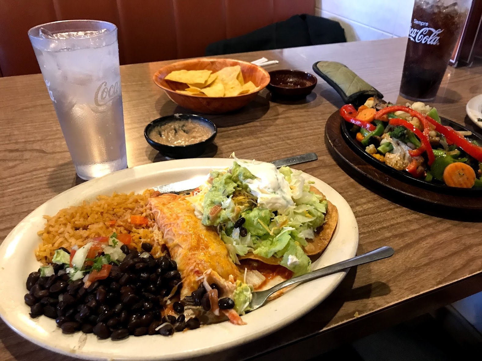 Plate of Mexican food