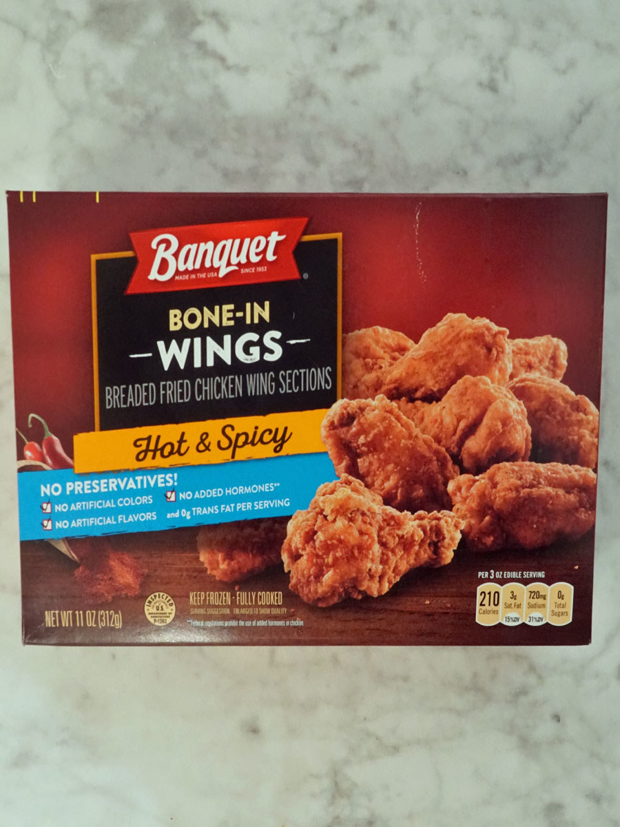 A box of Banquet Hot &amp;amp; Spicy Bone-In Wings