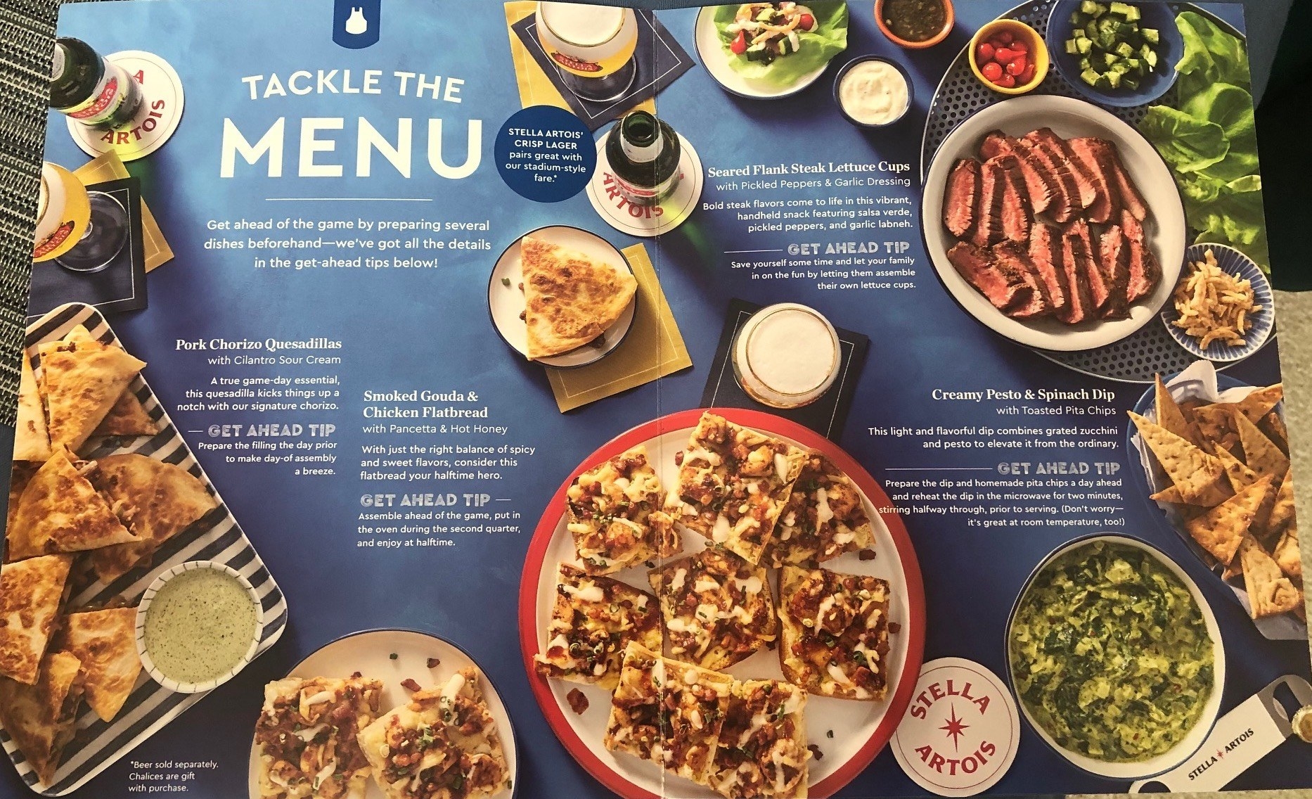 Menu for Blue Apron box