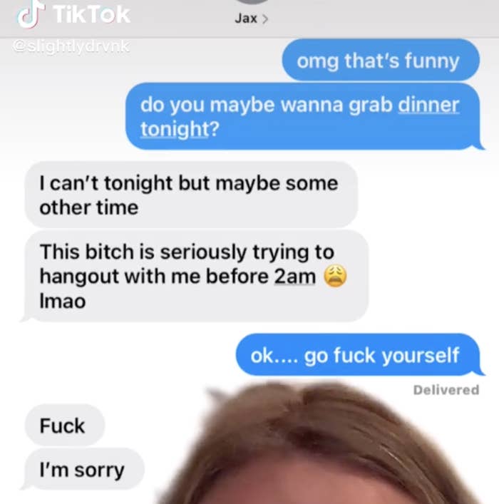 A guy accidentally texting a girl saying &quot;this bitch is seriously trying to hangout with me before 2am&quot;