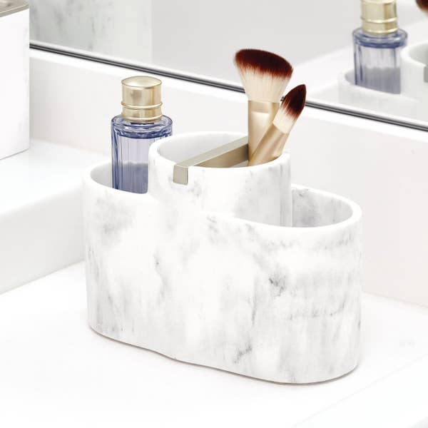 Gray and white marbled divided organizer