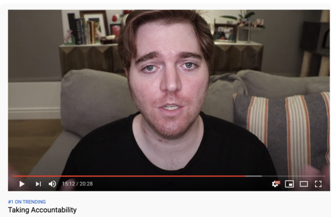 Shane Dawson's Taking Accountability video