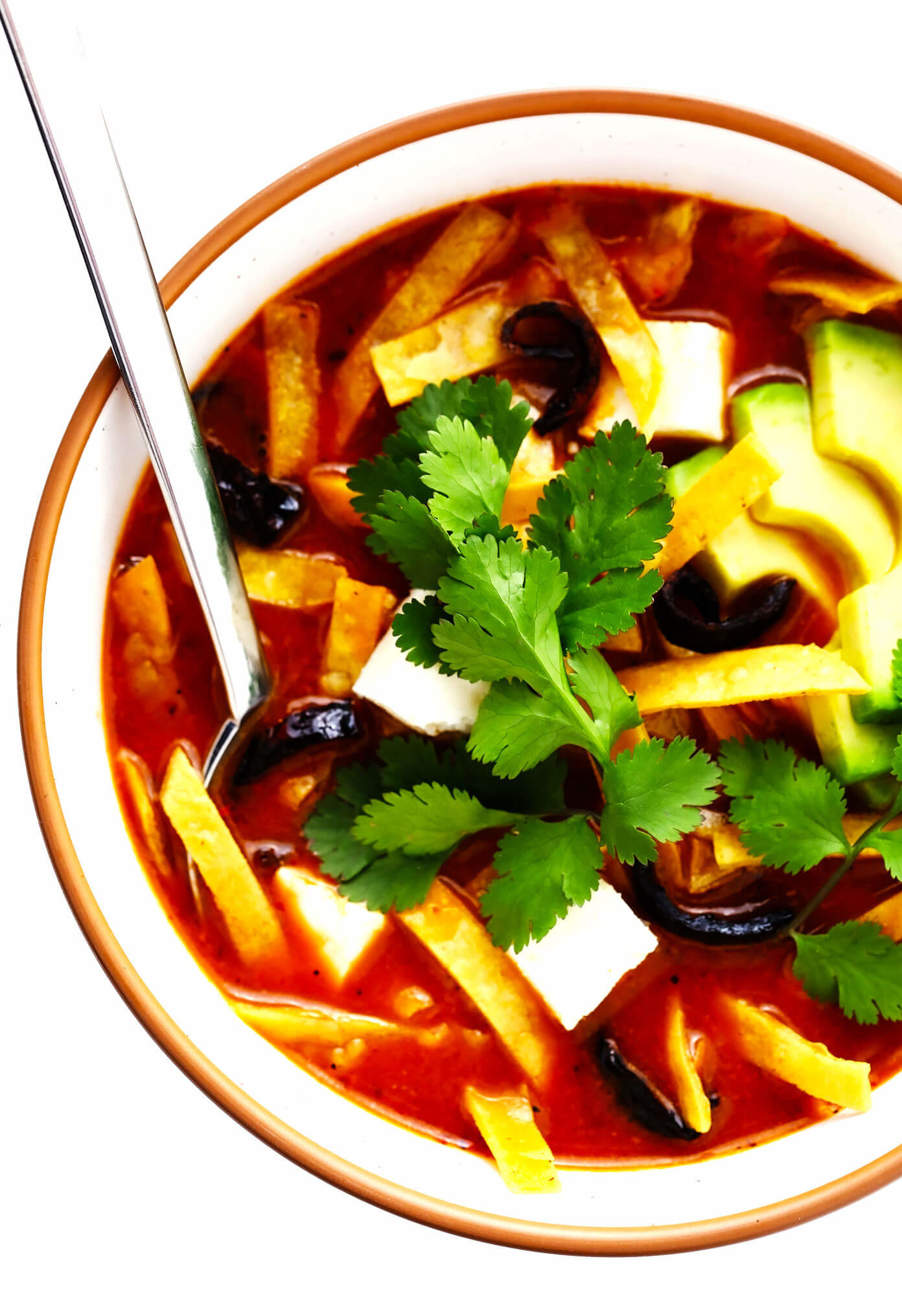 Sopa Azteca in a bowl