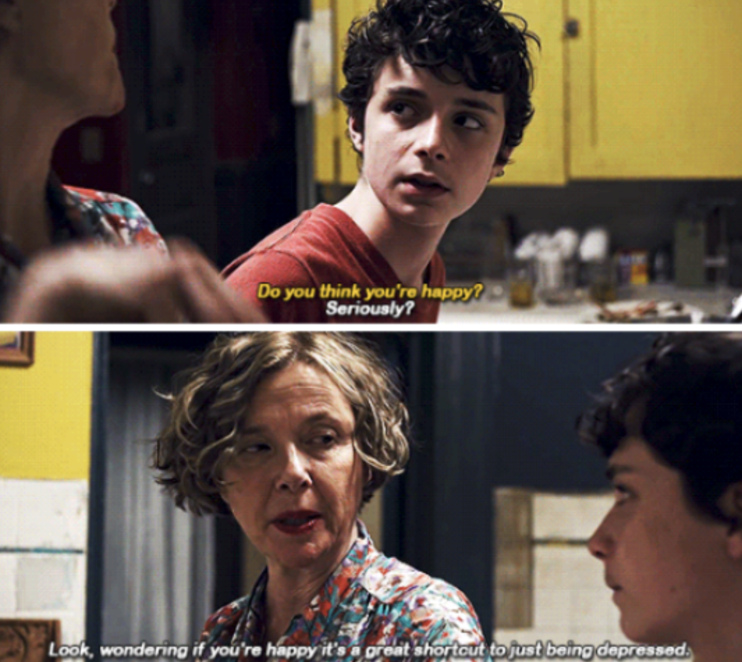 Dorothea talking to her son in the kitchen in &quot;20th Century Women&quot;