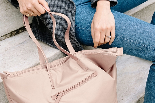 pink tote bag
